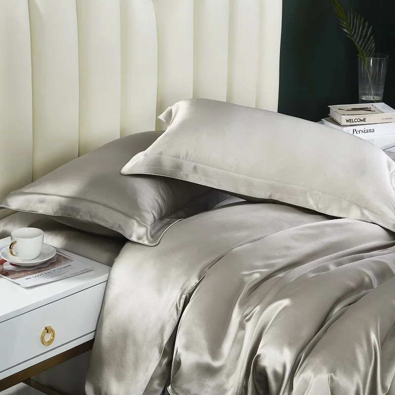 Luxury Wholesale Manufacturer Mulberry Silk Bed Sheet Queen Bedding Set 22mm 100% Silk Duvet Cover