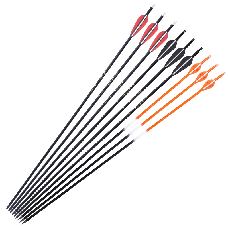 Hunting three colors archery 7.8mm carbon shaft recurve carbon target arrows