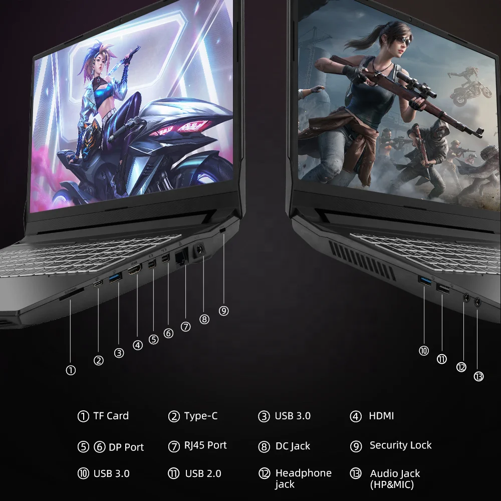 16 inch Gaming Laptop RTX 3070 8GB Intel Core i5 -11400 16GB RAM 512GB SSD WIFI6 IPS Window-s 10 Notebook Computer