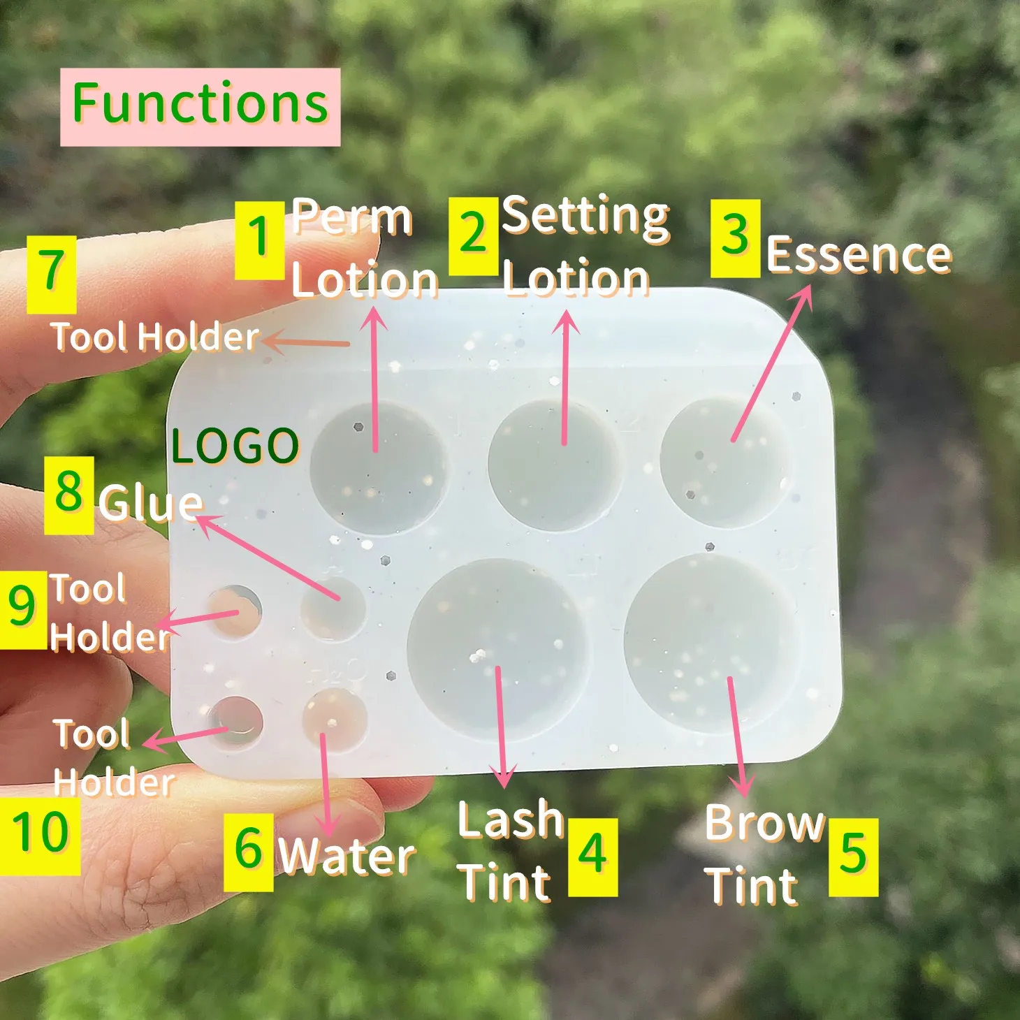 10 Functions Lash Lift Plate Silicone Reuse Lash Lift and Tint Pallet For Eyebrow Tint Use