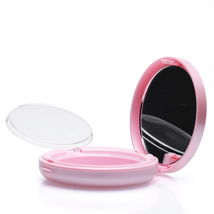 Compact powder box round clamshell compact powder box double-layer plastic powder tray customization