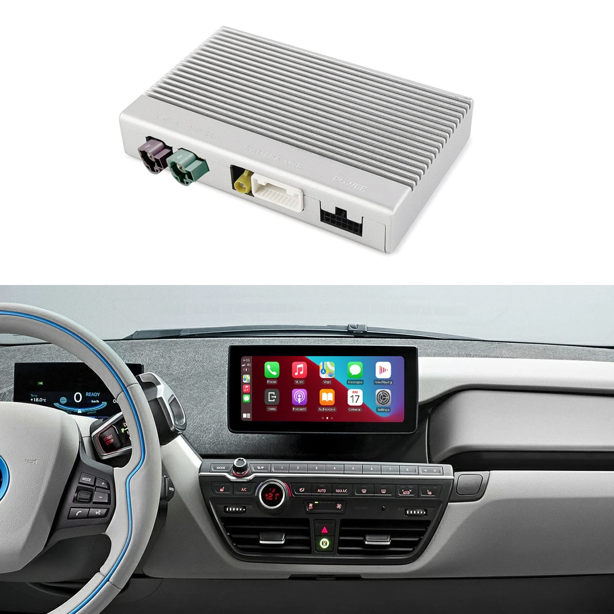 Road Top Multimedia Video Interface NBT Retrofit Apple Wireless Carplay Box Android Auto Adapter For BMW i3 I0 NBT
