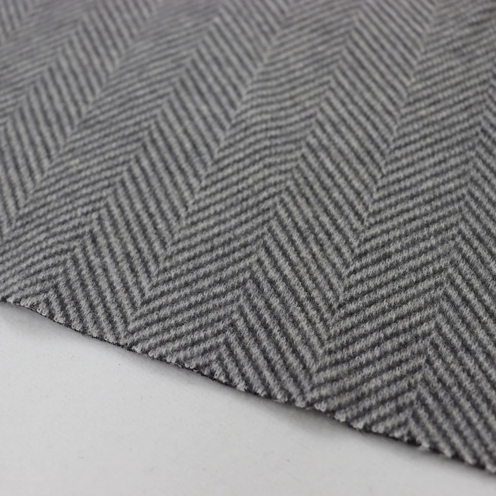 New color woolen fashion tiwll 100% polyester tweed herringbone coat wool fabric