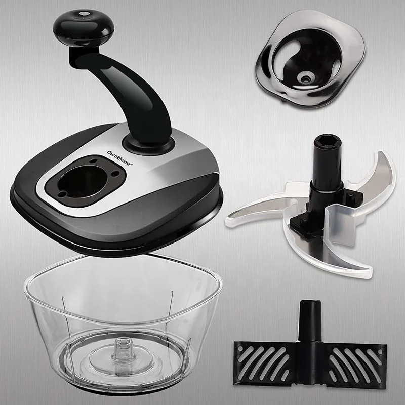 Ourok 1.8L handheld manual onion chopper pro vegetable chopper dicer with egg separator