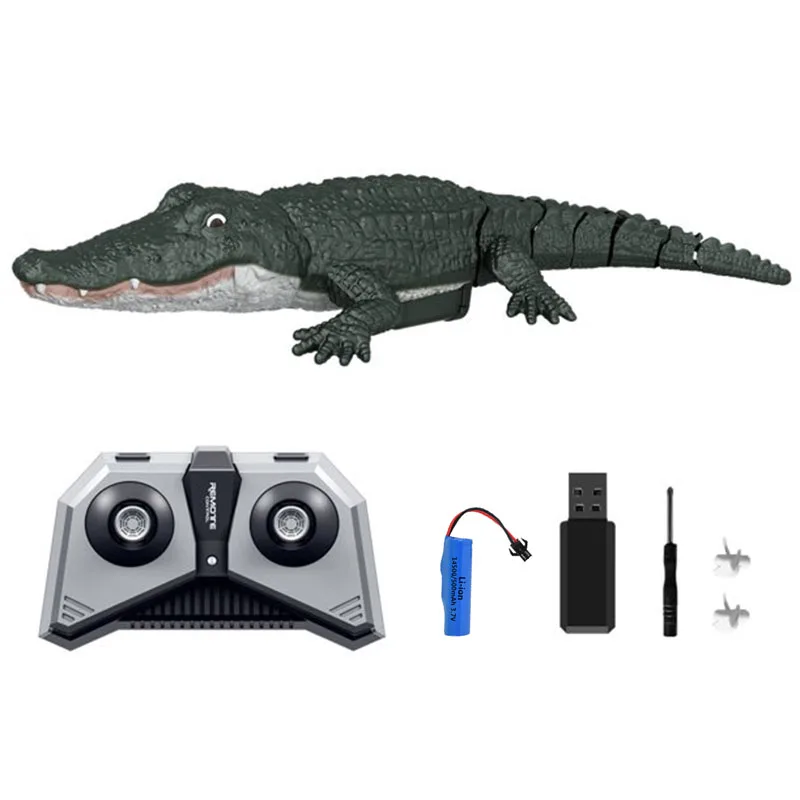 Remote Control Crocodile Head Simulation Model Animal Swimming Alligator RC Boat Toys Waterproof Outdoor