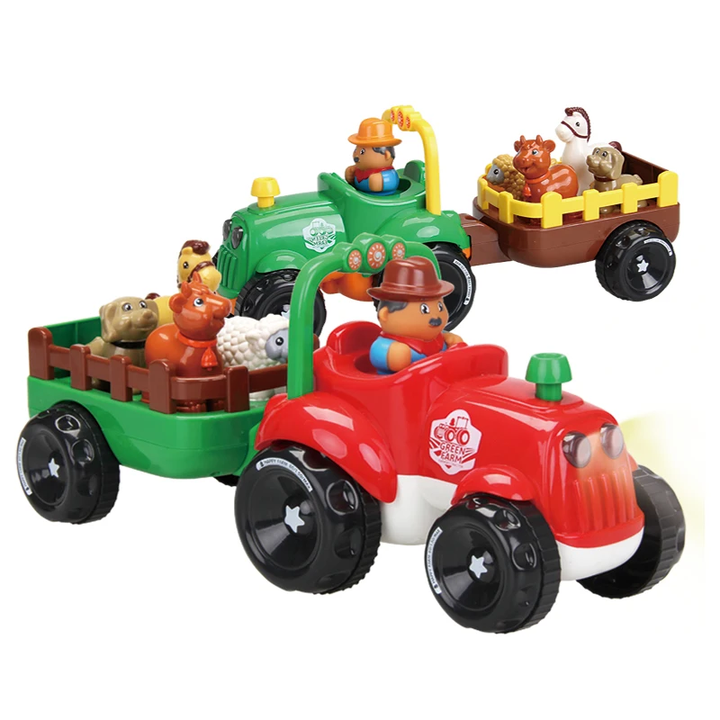 FiveStar Factory New Arrival Fun Kids Toy Plastic Farmer Truck Trailer Animal Tractor Toys With Animals Sound