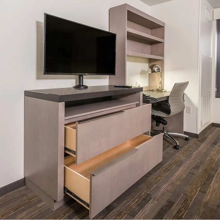 Hyatt House Modern Design Hotel Room Furniture Set King Size Bed Wooden Headboard Panel Bedroom Sets 5 Star Hotel Furniture