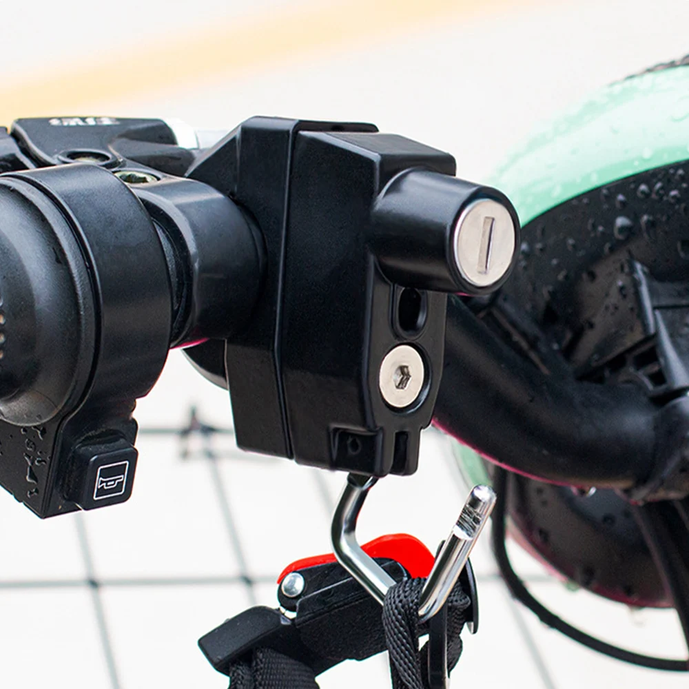 Motorcycle Handlebar Lock Security  Anti-theft Durable Portable Key Locking Bike Helmet Locks