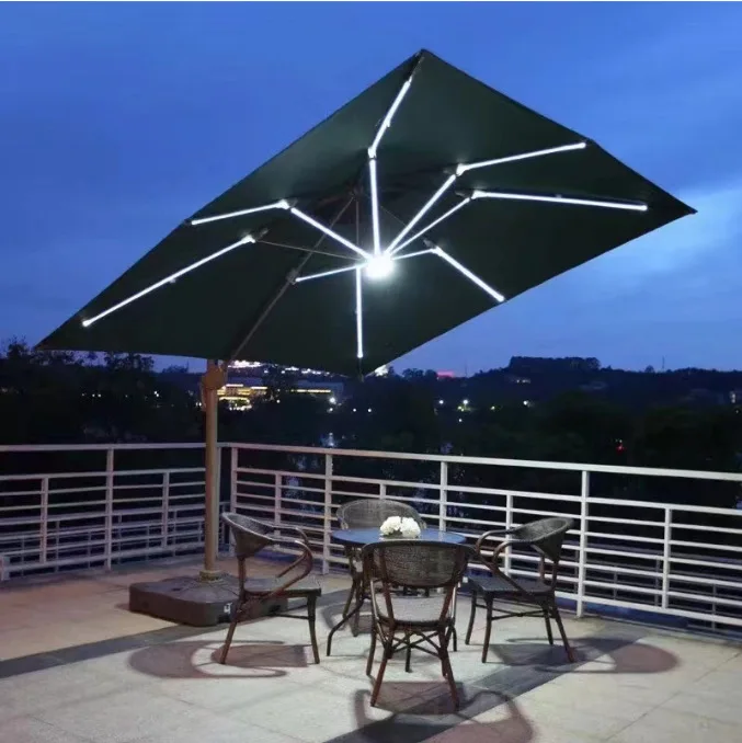 The Most Popular Large umbrella patio garden square parasol led cantilever umbrella windproof beach umbrellas wholesale