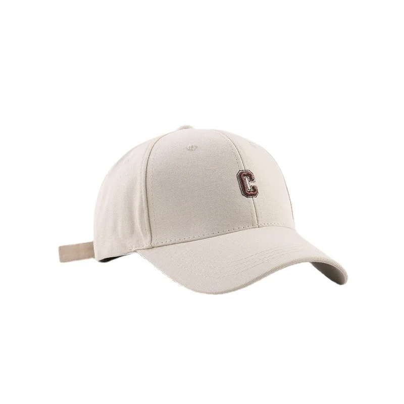 Hard top C letter baseball cap female Korean version of cap wide eave big head around curved eave hat men custom wholesale