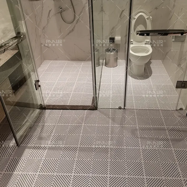 Swimming Pool Car Wash Lavatory Bathroom Non Slip Hydrophobic PVC Interlocking Tile Matting Floor Mat