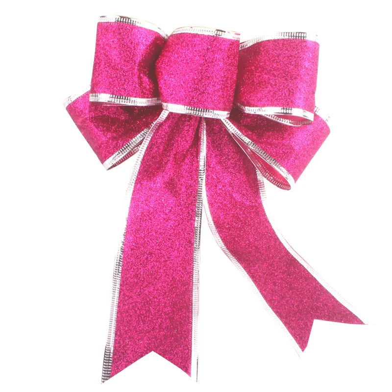 Factory Wholesale Custom Latest Design Stock Minimalist Big Fancy Bowknot Gold Red Pre Tied Christmas Bow