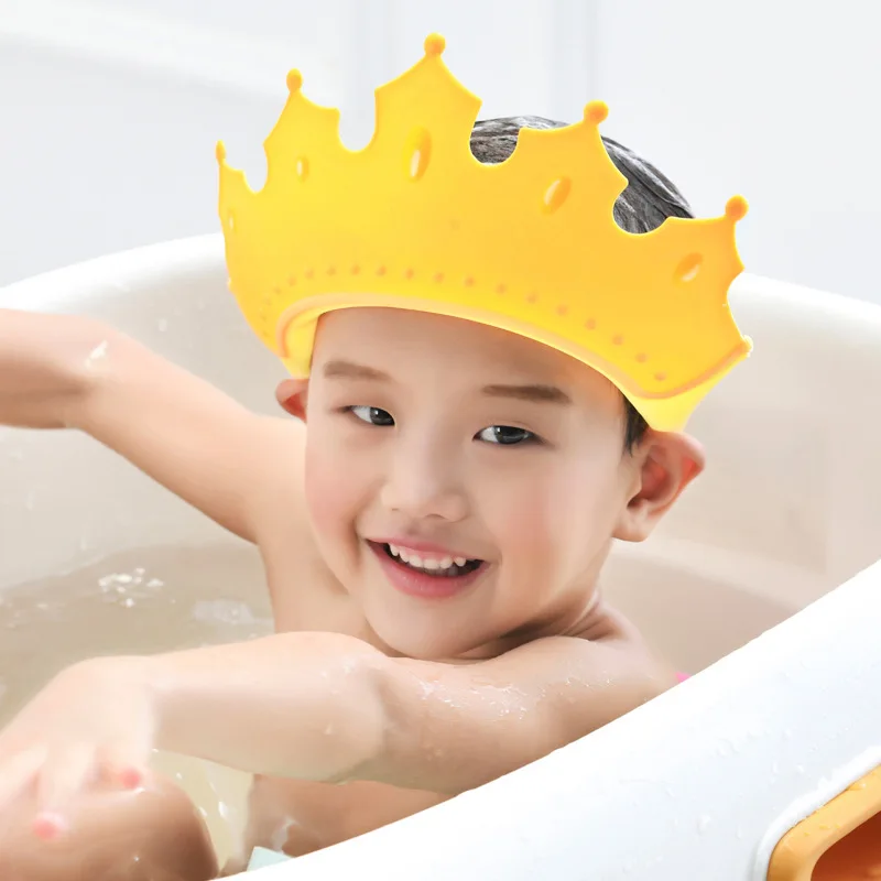 wholesale baby eye ear protector soft adjustable shampoo cap baby crown bathng hat children waterproof shower hair cap