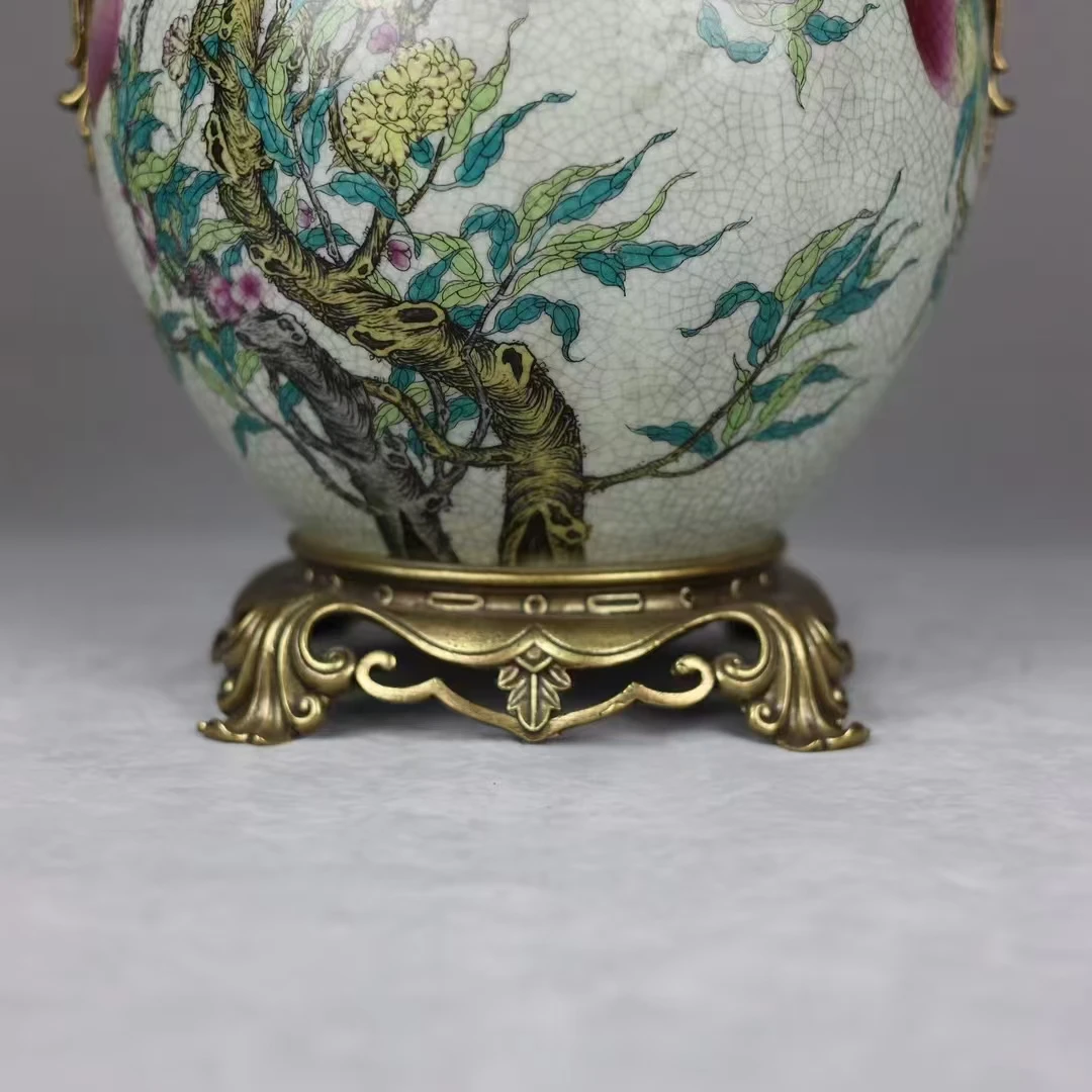 Высококачественная антикварная розовая фарфоровая ваза Jingdezhen декоративная из Розового Фарфора Qianlong