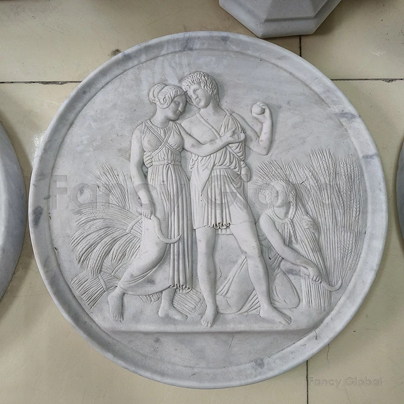 European Hand Made 3d Wall Decor Stone Marble Relief For Hotel Front Lobby