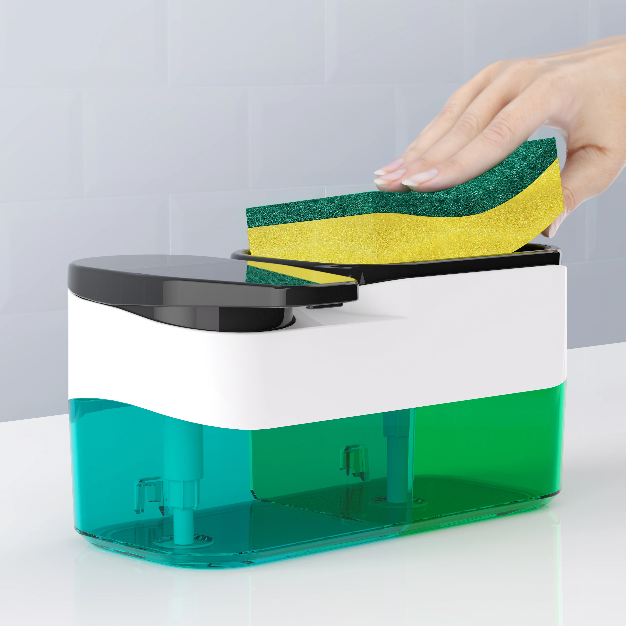 Manual Soap Dispenser Press Liquid Desktop Wall-mounted ABS Sanitary Ware for Hotel Hospital