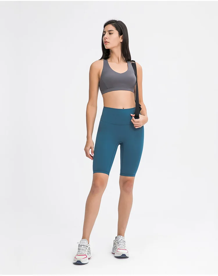 Athletic streetwear tights nylon spandex women fitness shorts