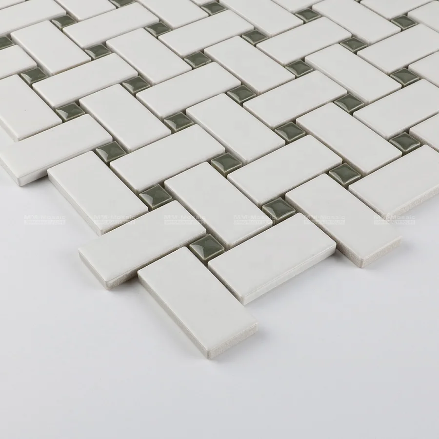 Foshan Thailand Factory China Classic Matte Glazed Ceramic Dog Bone Basketweave Mosaic Tile for Wall Floor Kitchen Backsplash