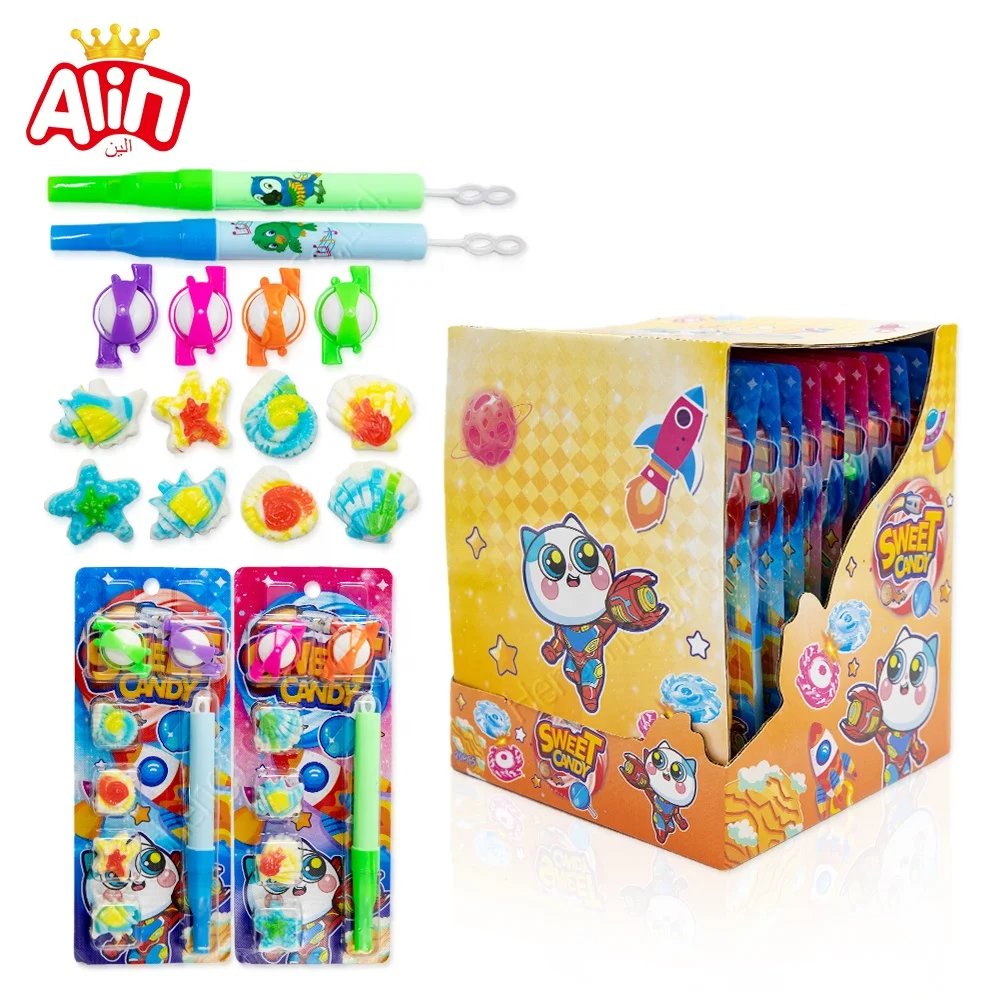 candy toys kids gyroscope toy Sea Shell 3D Chewy fudge + Flute