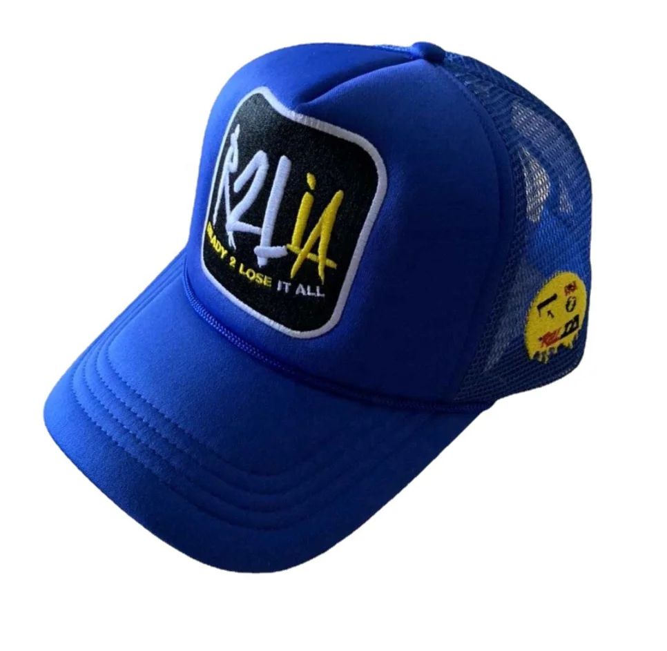 Customized high quality embroidered trucker hat screen printing trucker hat thermal transfer plain weave ordinary five-panel tru