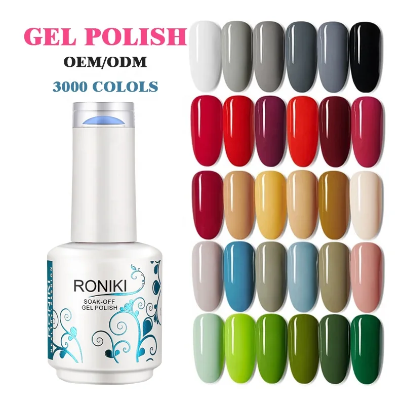 RONIKI oem nail supplies organic nail products salon cosmetics long lasting private label colors uv gel nail polish