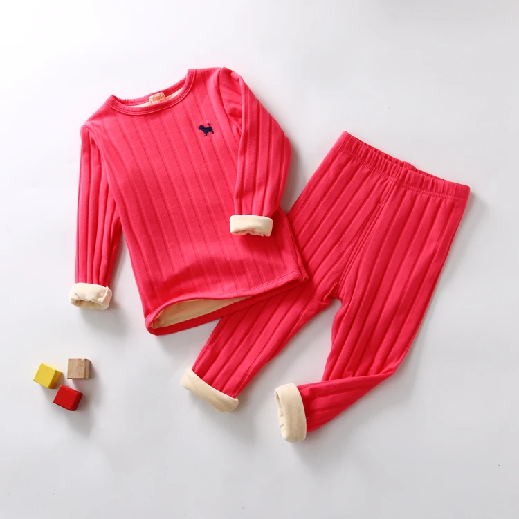 Детские комплекты одежды для мальчиков и девочек на весну, осень и зиму с бархатным комфортом и теплым нижним бельем для мальчиков