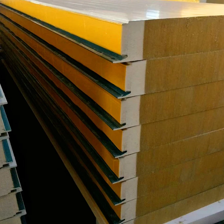 Polyurethane edge sealing composite rock wool sandwich board can be customized in a variety of specifications