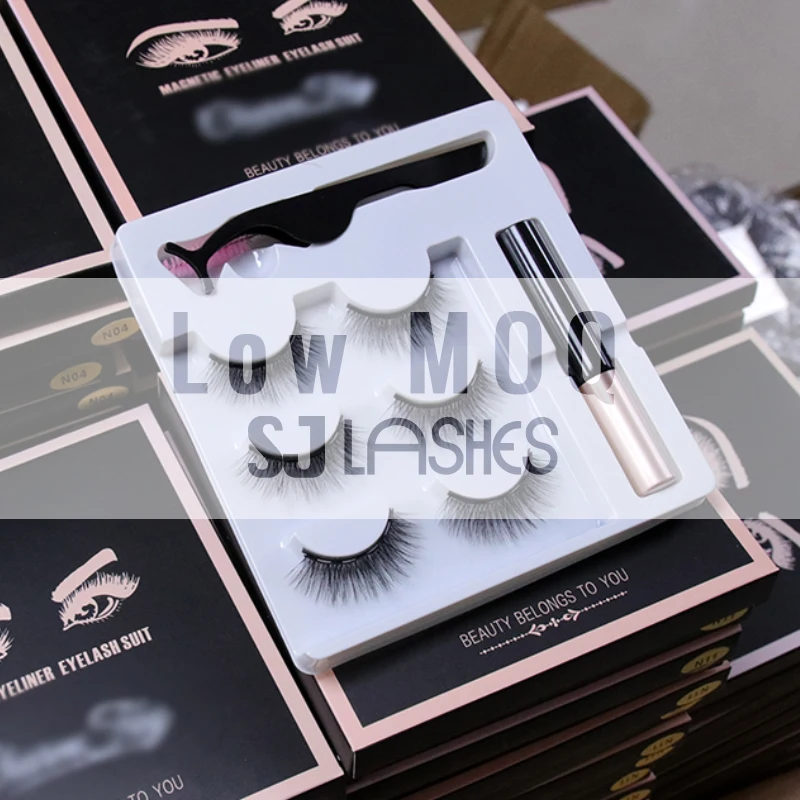 Private label magnetic lash glue pen eyeliner 3 pairs vegan magnetic lashes set best waterproof eye lash