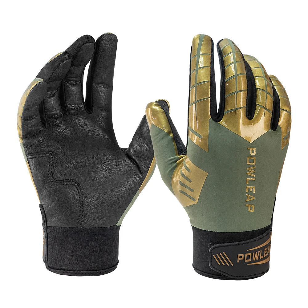 Leather Padded Baseball Batting Gloves Wear Resistant Shock Absorption Comfortable Softball Gloves