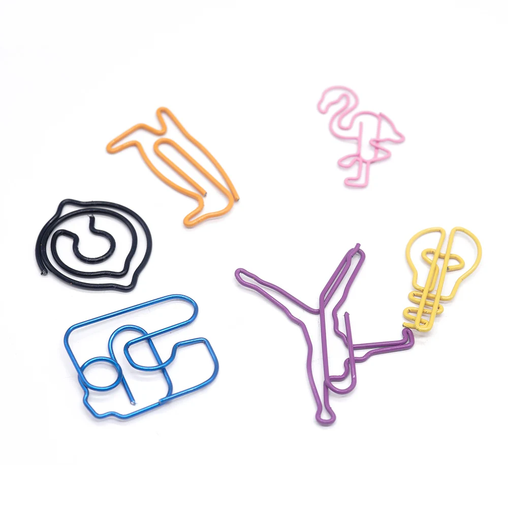 Hot sale custom planning new paperclip colorful office school metal paper clips bookmarks set stationery