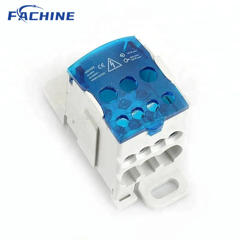 UKK Junction Box UKK400A DIN Rail Mounted Terminal Blocks Screw Terminal Blocks High Amp Distribution block