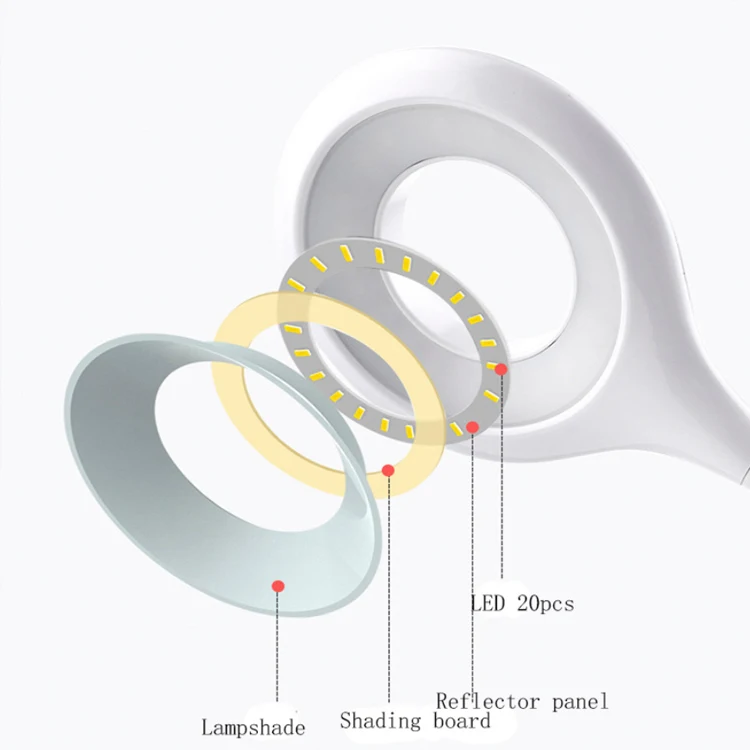 Led Desk Lamp Touch Clip Study Lamps Magnifier Gooseneck Desktop usb Table Light Rechargeable