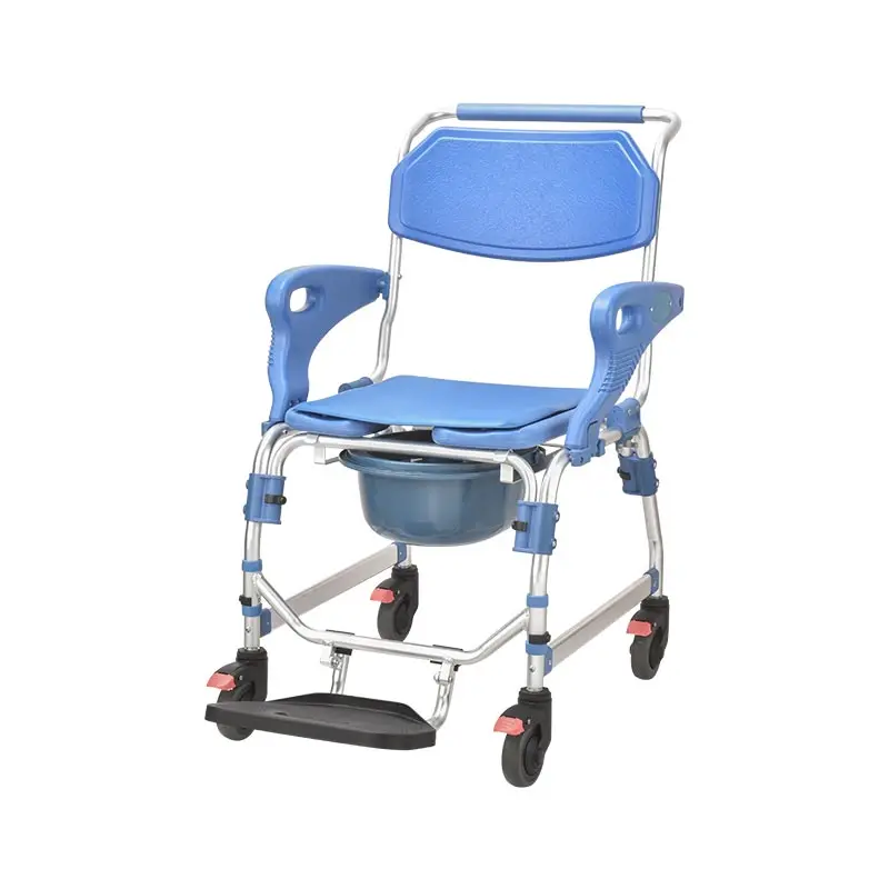 WEIYIKANG Bathroom Safety Toilet Chair Shower Chair Aluminum Commode With High Backrest