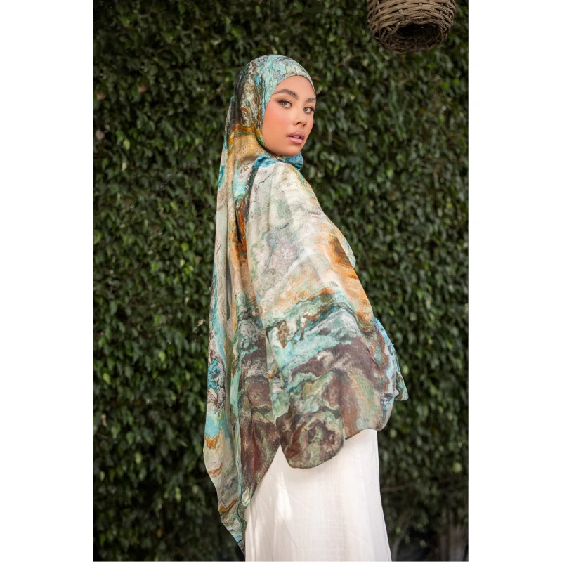 FRC printed georgette scarf printed korean chiffon shimmer hijab crepe georgette kimono printed chiffon silk scarf  shawl