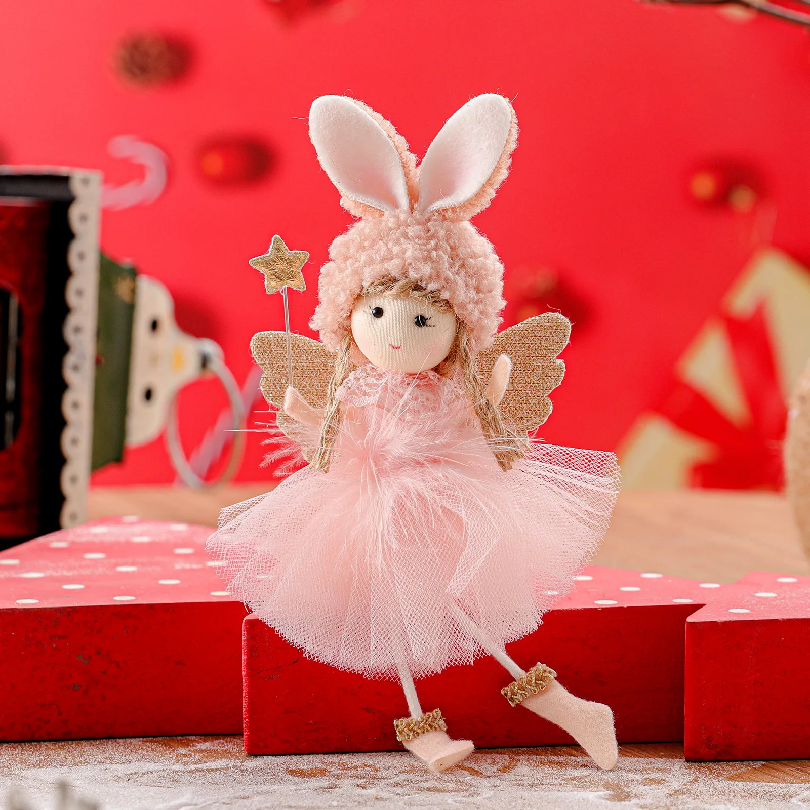 New Xmas Gauze Plush Ballet Girl Christmas Tree Ornaments Christmas Hanging Angel Pendants For Christmas Tree Decor