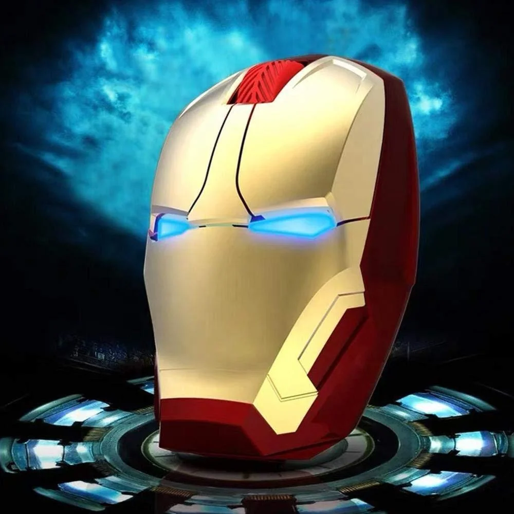 Hot selling unique design Ergonomic Wireless Iron Man Mouse 2.4G Portable Mobile Computer Mouse
