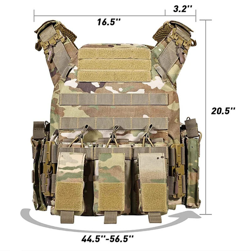Chengzhi Custom Tactical Security Vest Multicam Combat Plate Carrier Tactical Vest With Molle System Equipment