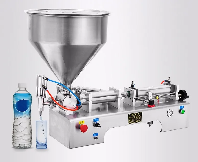 50-500ml Pneumatic Semi-automatic piston  Paste gel honey and liquid filling machine without hopper