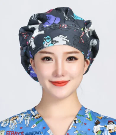  Adjustable Working Hats for Women Men Full Animals Dog Cat Owl Deer Fish Print Nursing Hat With