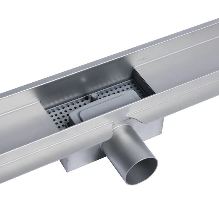 Fast delivery floor outdoor cover stainless shower channel drain with insert trap siphon