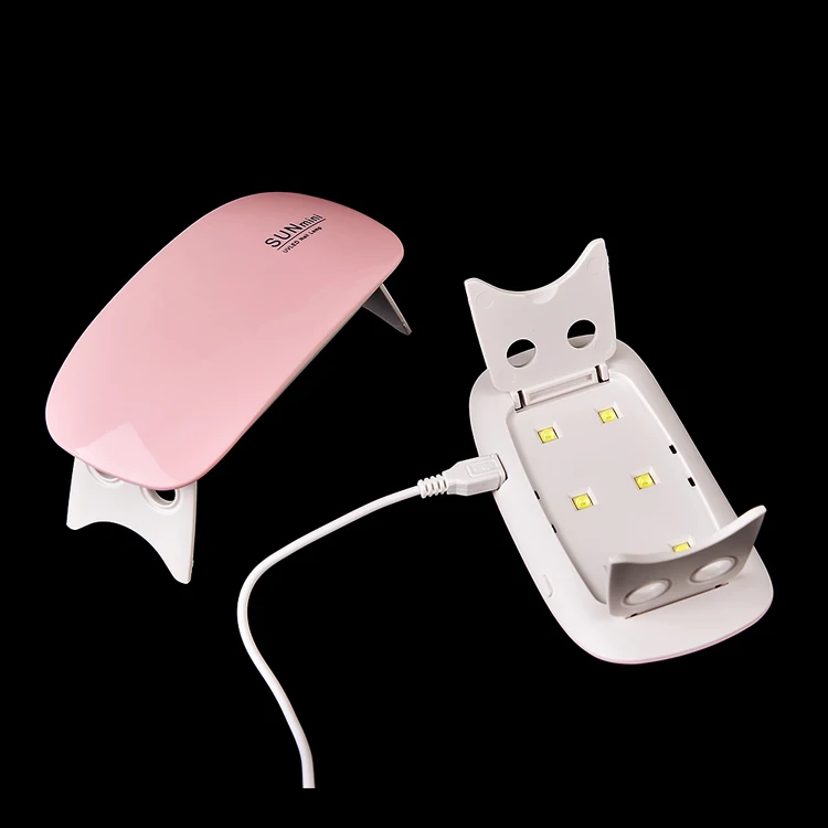 USB charging 45s/60s time setting sunshine foldable 6w mini uv gel nail dryer machine uv led lamp nail dryer