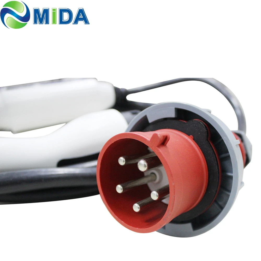 32A Three Phase EVSE Mode 2 Portable EV Charger AC 22KW Type 2 IEC62196 Connector