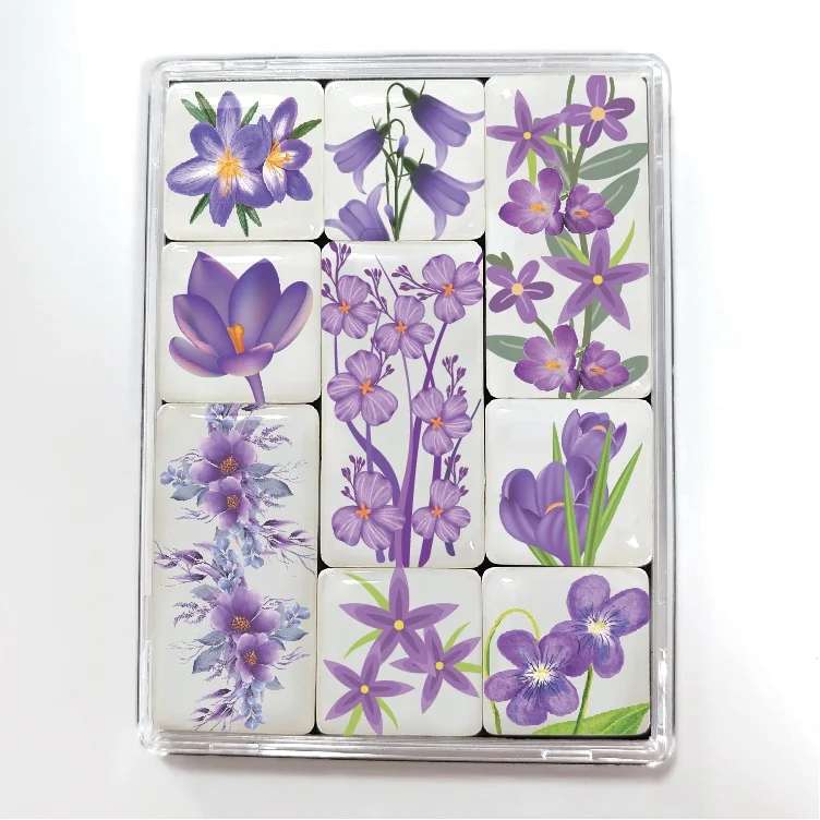 2024 Hot Selling Home Epoxy Fridge Magnet Set Decorations Custom Stock Designs China Guangzhou Factory Floral Art Resin Magnets