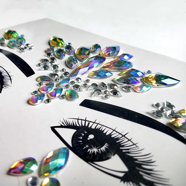 custom jewelry body crystals rhinestone tears face glitter sticker