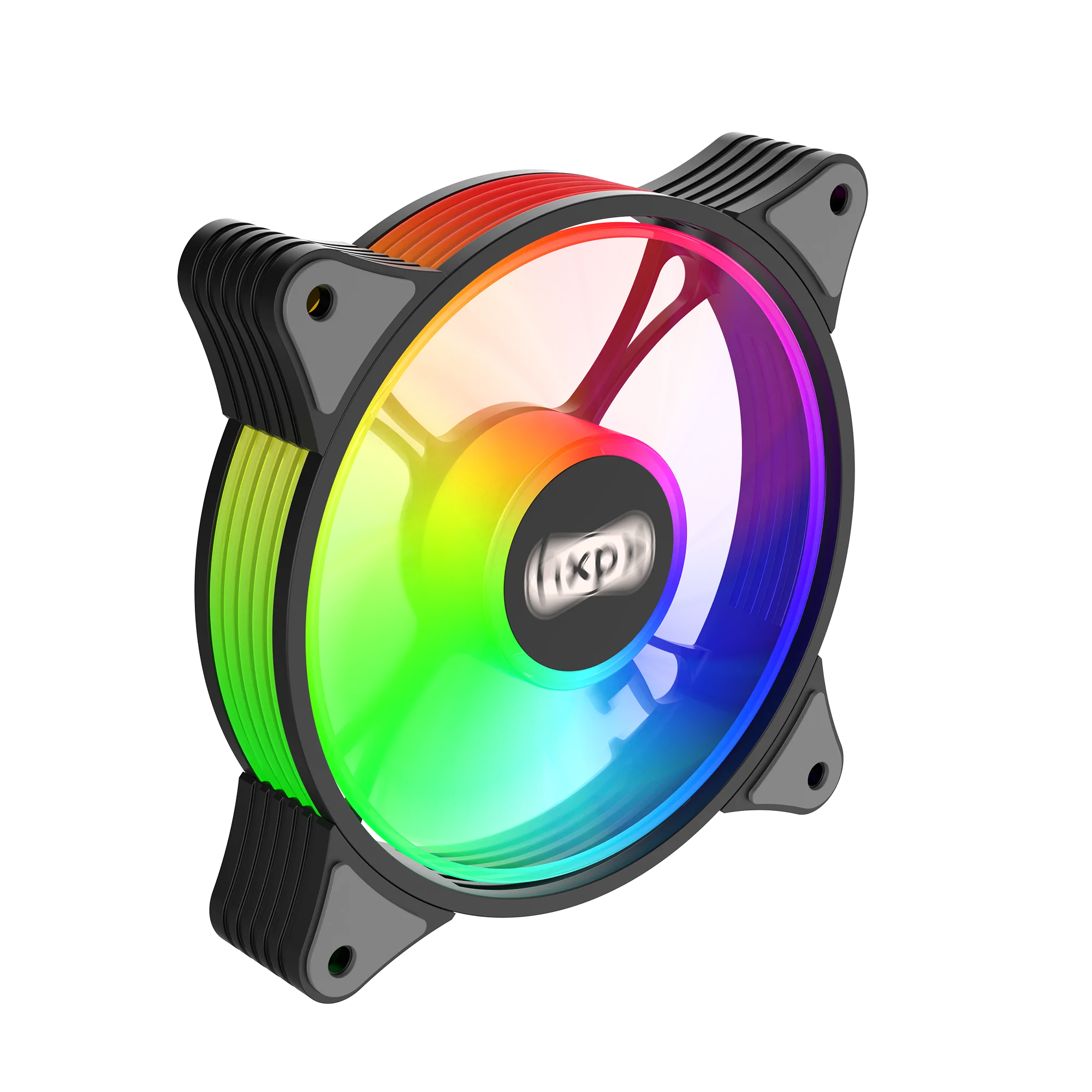 Wholesale OEM Fine shadow F-FS12 120mm BLACK Molex 4PIN Crystal Case fan Symphony PC Cooling Silent computer fan Fixed color LED