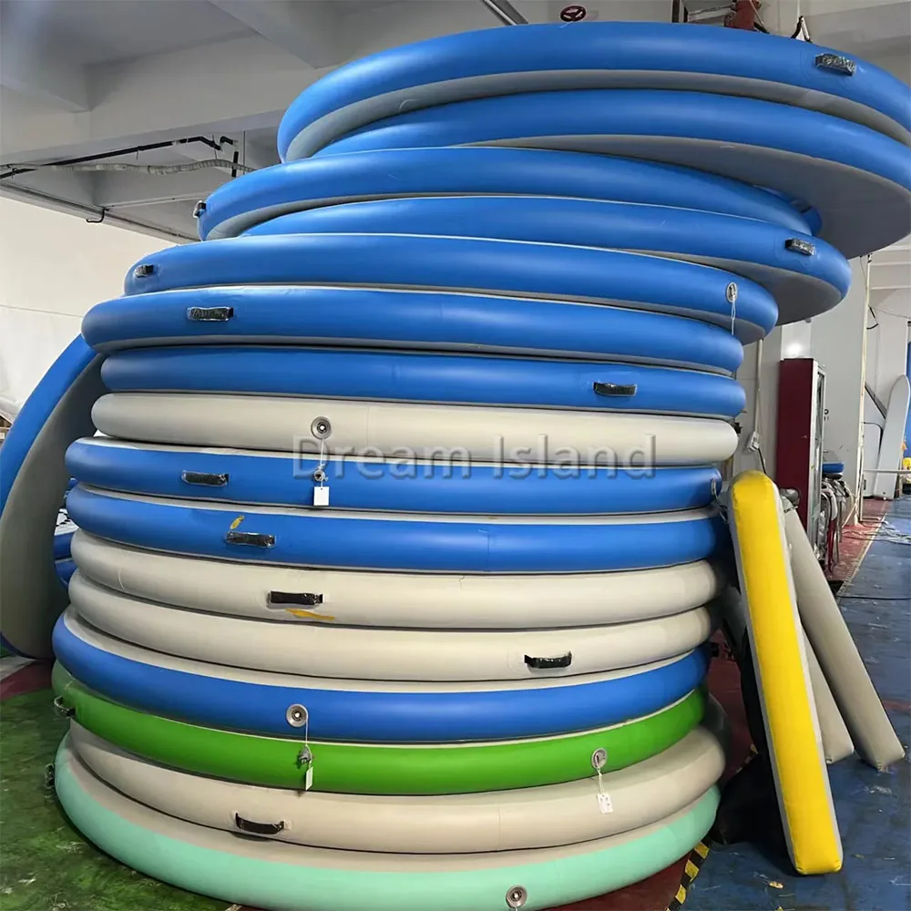 Round Inflatable Lounge Raft Floating Bar Solo Pad Dock Mesh Sunchill Float Water Hammock for Swimming Pool Float Air Mattresses