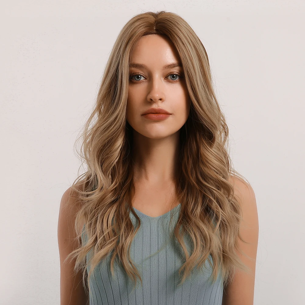 BVR Cheap Price 24Inch Depuy Synthes Multiloc Partial Long Brown Blond Wigs Curly Synthetic Hair Wigs