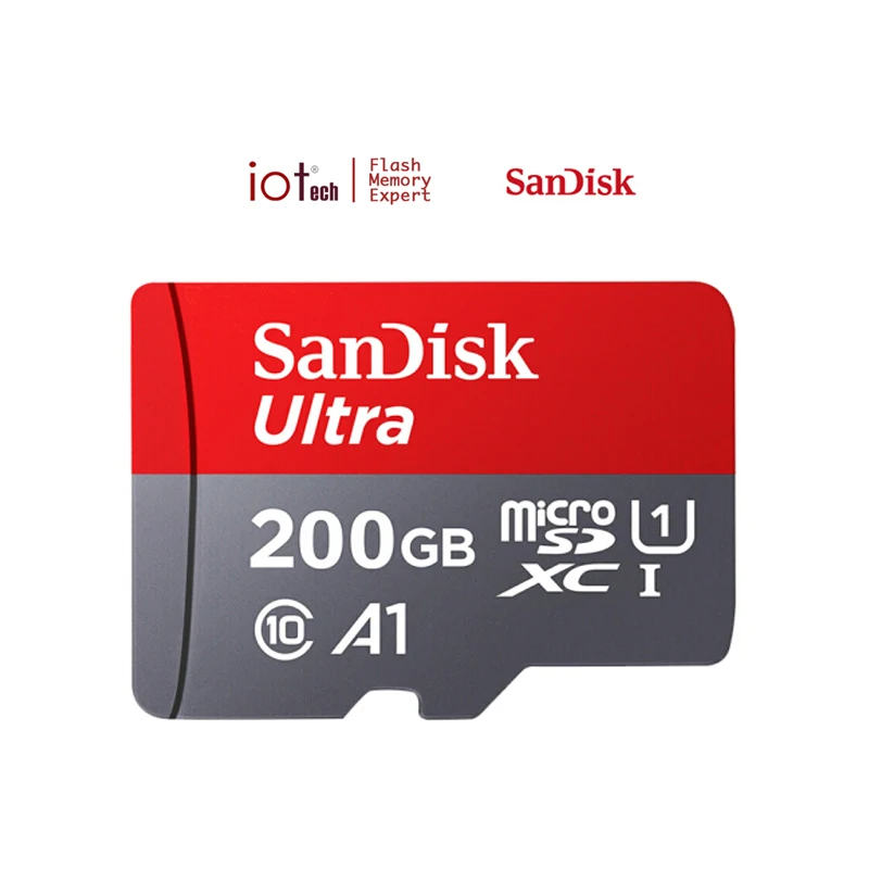 High Quality Ultra 32GB 64GB 128 GB 200GB Memory Card with A1 App Performance Up to 120 MB/s Class 10 Red/Grey sd card