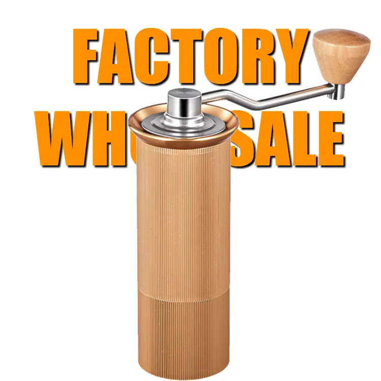 Yoshan Custom OEM Factory New Wood Grain Aluminum Alloy Wooden Manual Coffee Grinder
