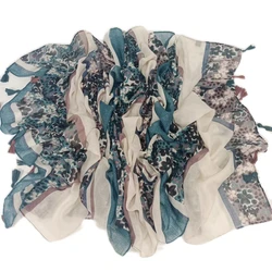 Wholesale Customized Ladies Printed Cotton Viscose Turban Shawl Fashion Patchwork Pattern Cotton Scarf